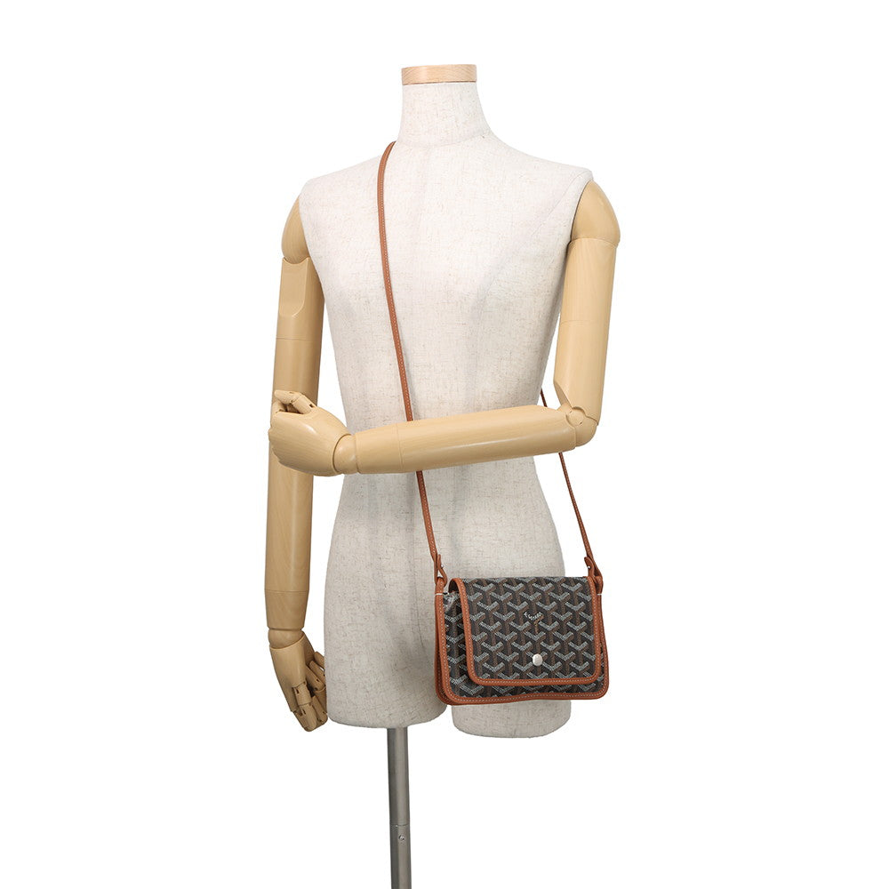 GOYARD Plumé Shoulder Bag Black/TanPLUMETPMLTY01CL03P PVC Leather