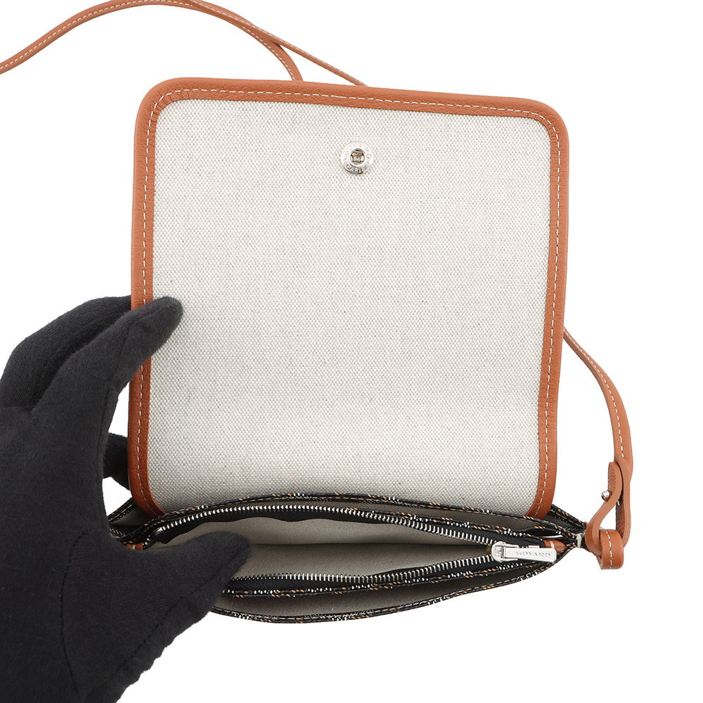 GOYARD Plumé Shoulder Bag Black/TanPLUMETPMLTY01CL03P PVC Leather