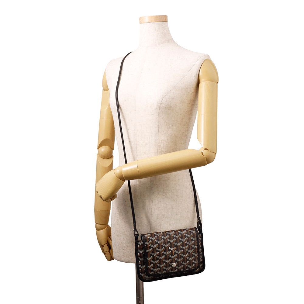 GOYARD Plumet Pouch Wallet Shoulder Bag BlackPLUMETPMLTY01CL01P PVC Leather