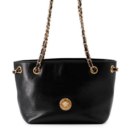 Gianni Versace Medusa Chain Tote Bag Black1021383-1A15033 Leather Size Small