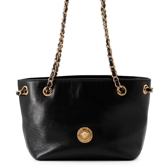 Gianni Versace Medusa Chain Tote Bag Black1021383-1A15033 Leather Size Small