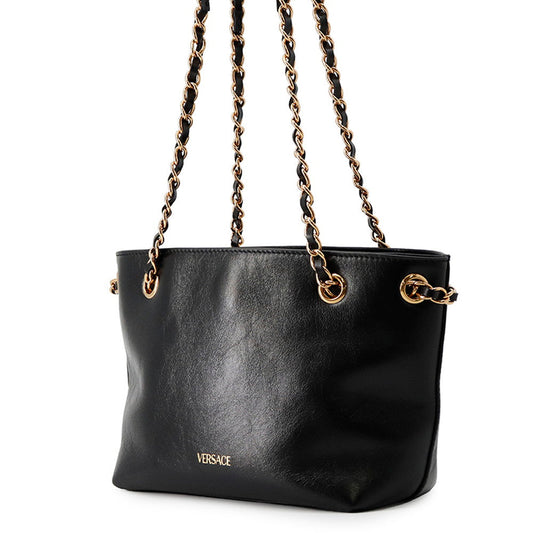 Gianni Versace Medusa Chain Tote Bag Black1021383-1A15033 Leather Size Small