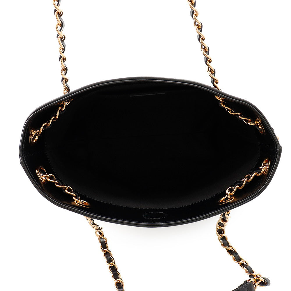 Gianni Versace Medusa Chain Tote Bag Black1021383-1A15033 Leather Size Small