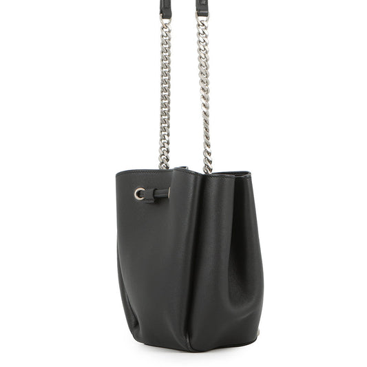 SAINT LAURENT PARIS Monogram Boules Mini Bucket Bag Chain Bag Black394455 Leather