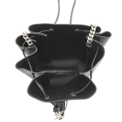 SAINT LAURENT PARIS Monogram Boules Mini Bucket Bag Chain Bag Black394455 Leather