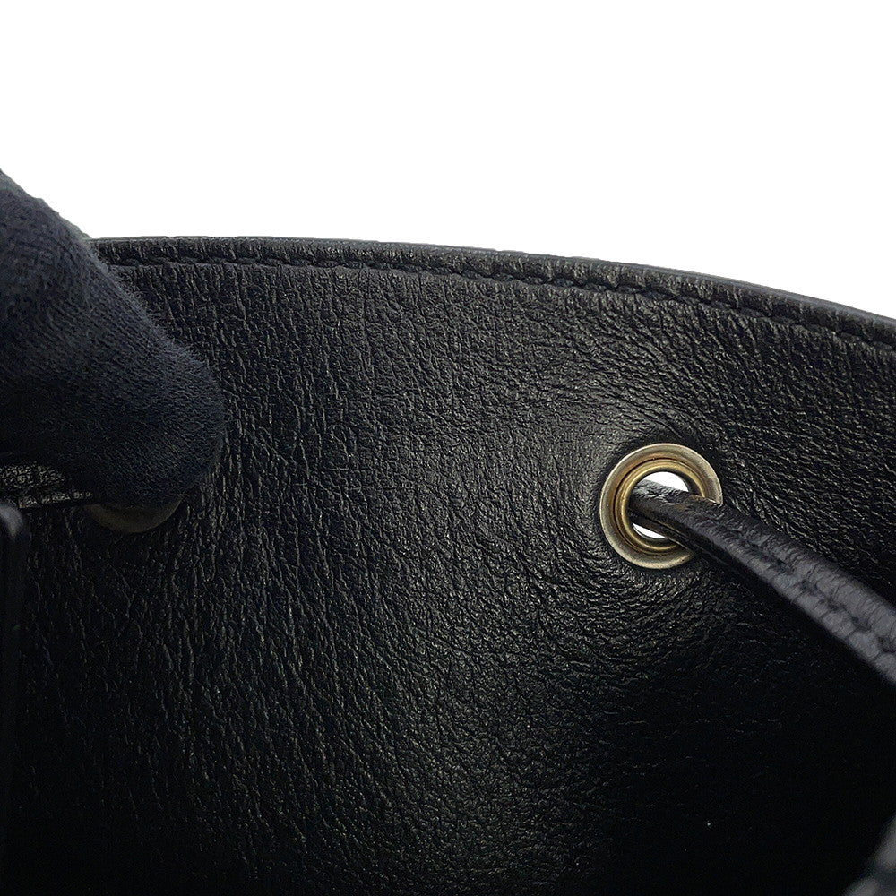 SAINT LAURENT PARIS Monogram Boules Mini Bucket Bag Chain Bag Black394455 Leather