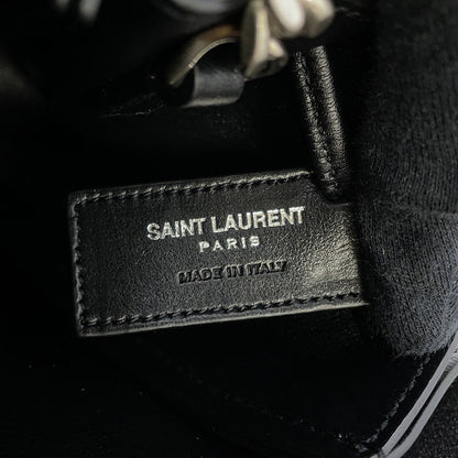 SAINT LAURENT PARIS Monogram Boules Mini Bucket Bag Chain Bag Black394455 Leather
