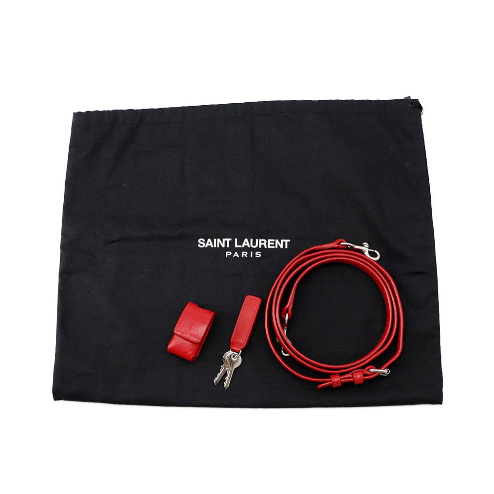 SAINT LAURENT PARIS Jour 2wayBag Red392032 Embossed Leather