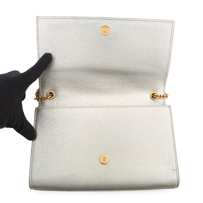 SAINT LAURENT PARIS Kate Chain Shoulder Bag Champagne Gold364021 Leather