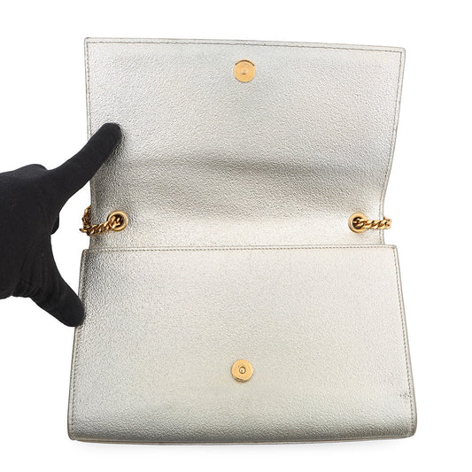 SAINT LAURENT PARIS Kate Chain Shoulder Bag Champagne Gold364021 Leather
