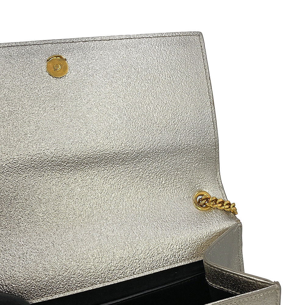 SAINT LAURENT PARIS Kate Chain Shoulder Bag Champagne Gold364021 Leather