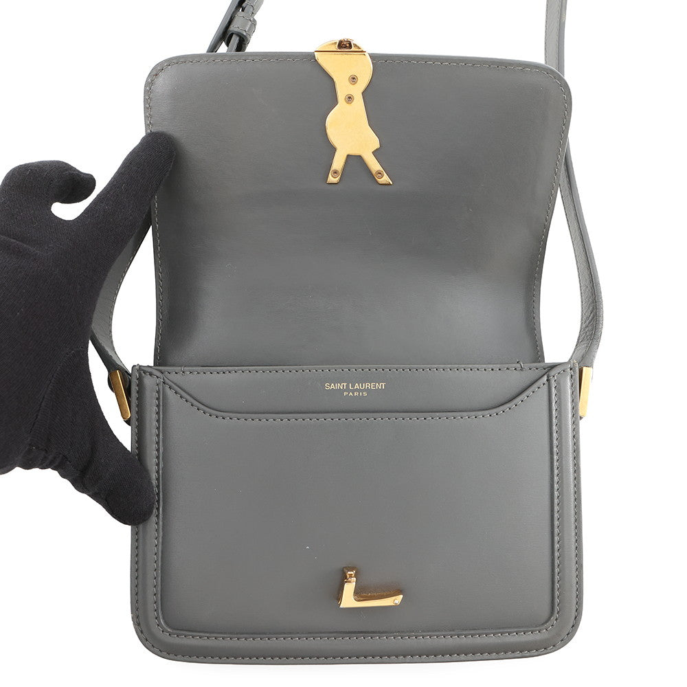 SAINT LAURENT PARIS Solferino Satchel Shoulder Bag storm6343060SX0W1112 box leather Size Small