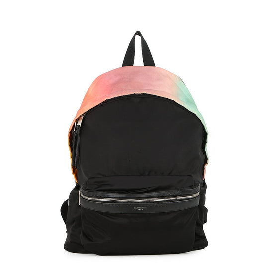 SAINT LAURENT PARIS City Backpack Black/Multicolor465448 Nylon