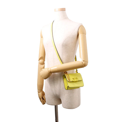 Valentino Garavani V sling Shoulder Bag Yellow Leather