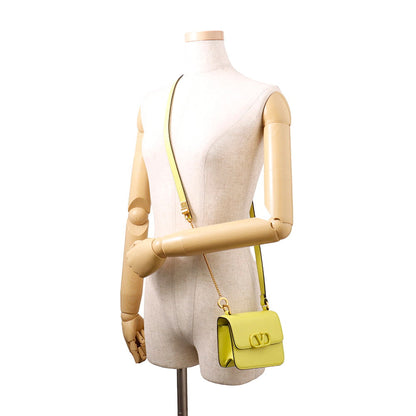 Valentino Garavani V sling Shoulder Bag Yellow Leather