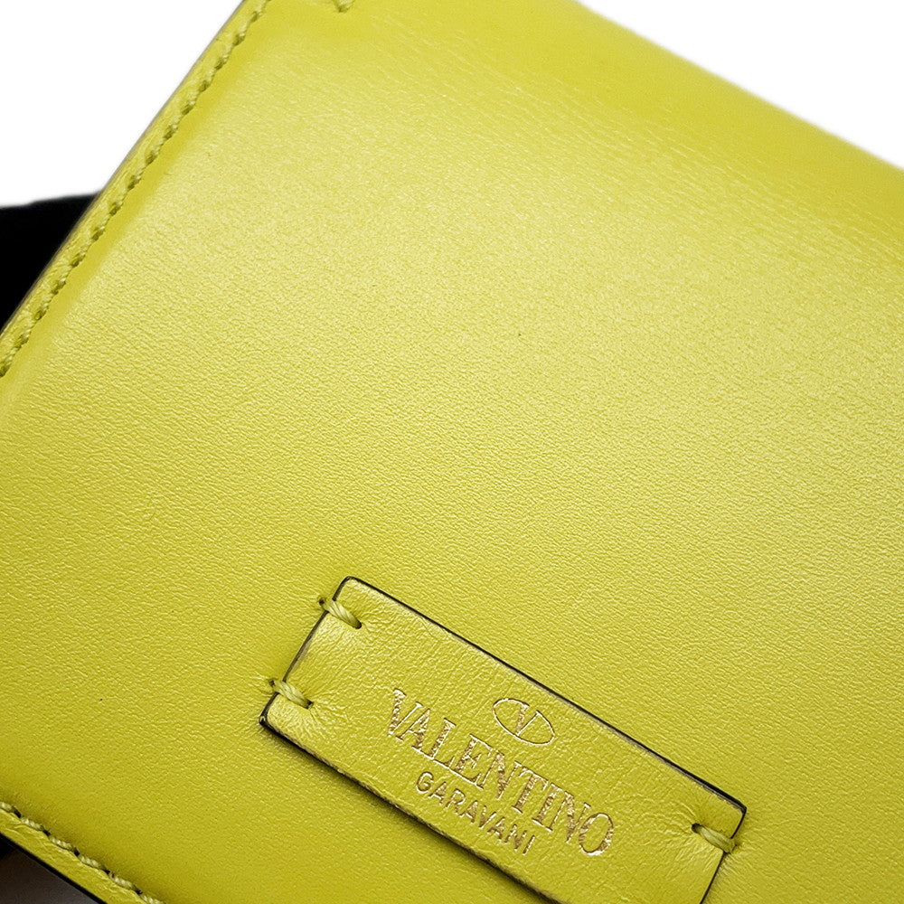 Valentino Garavani V sling Shoulder Bag Yellow Leather
