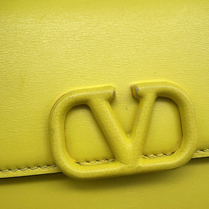 Valentino Garavani V sling Shoulder Bag Yellow Leather