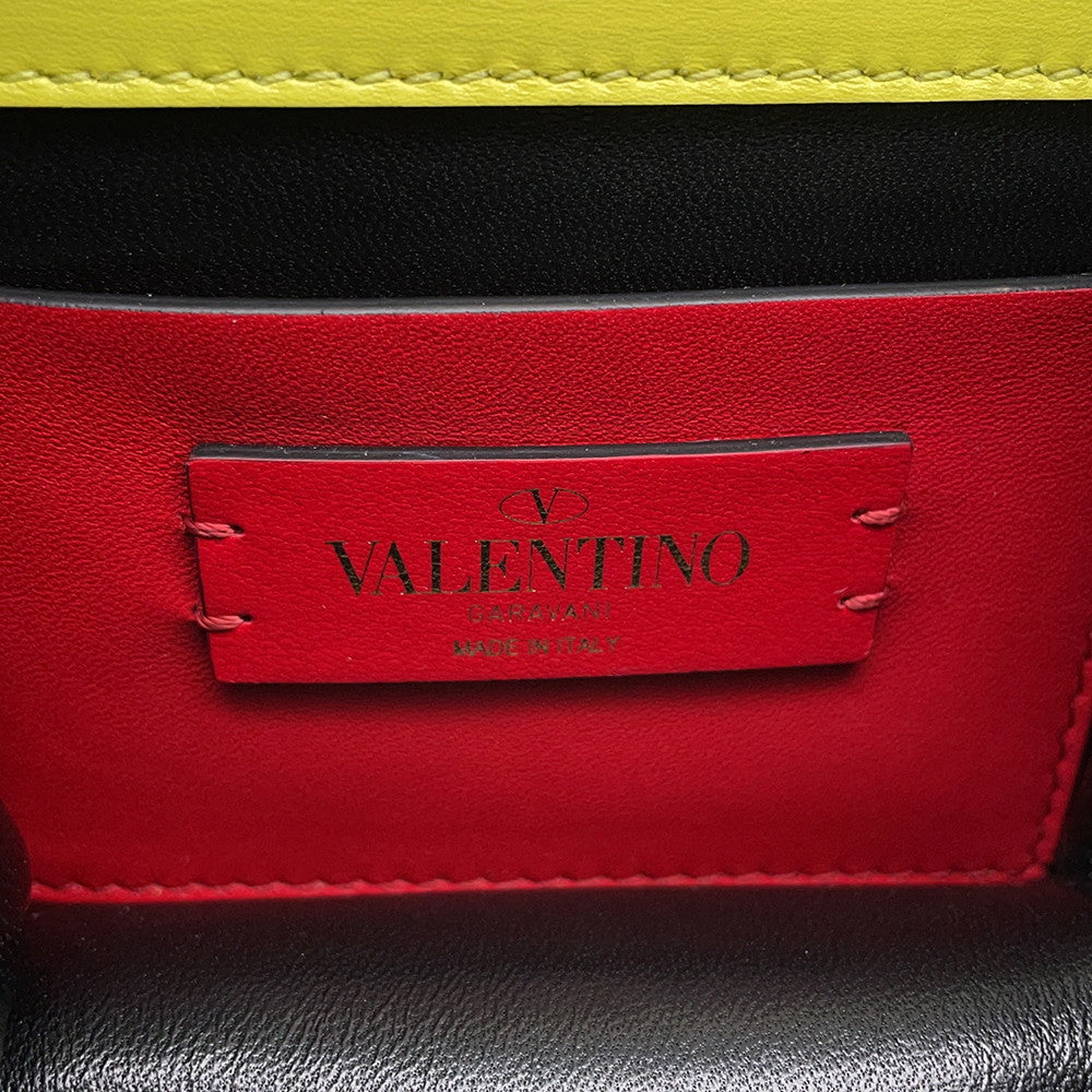 Valentino Garavani V sling Shoulder Bag Yellow Leather