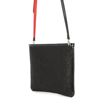 Christian Louboutin Studded Shoulder Bag Black Patent Leather