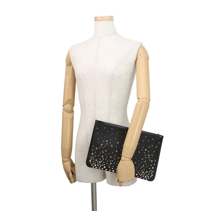 Christian Louboutin Studded Shoulder Bag Black Patent Leather