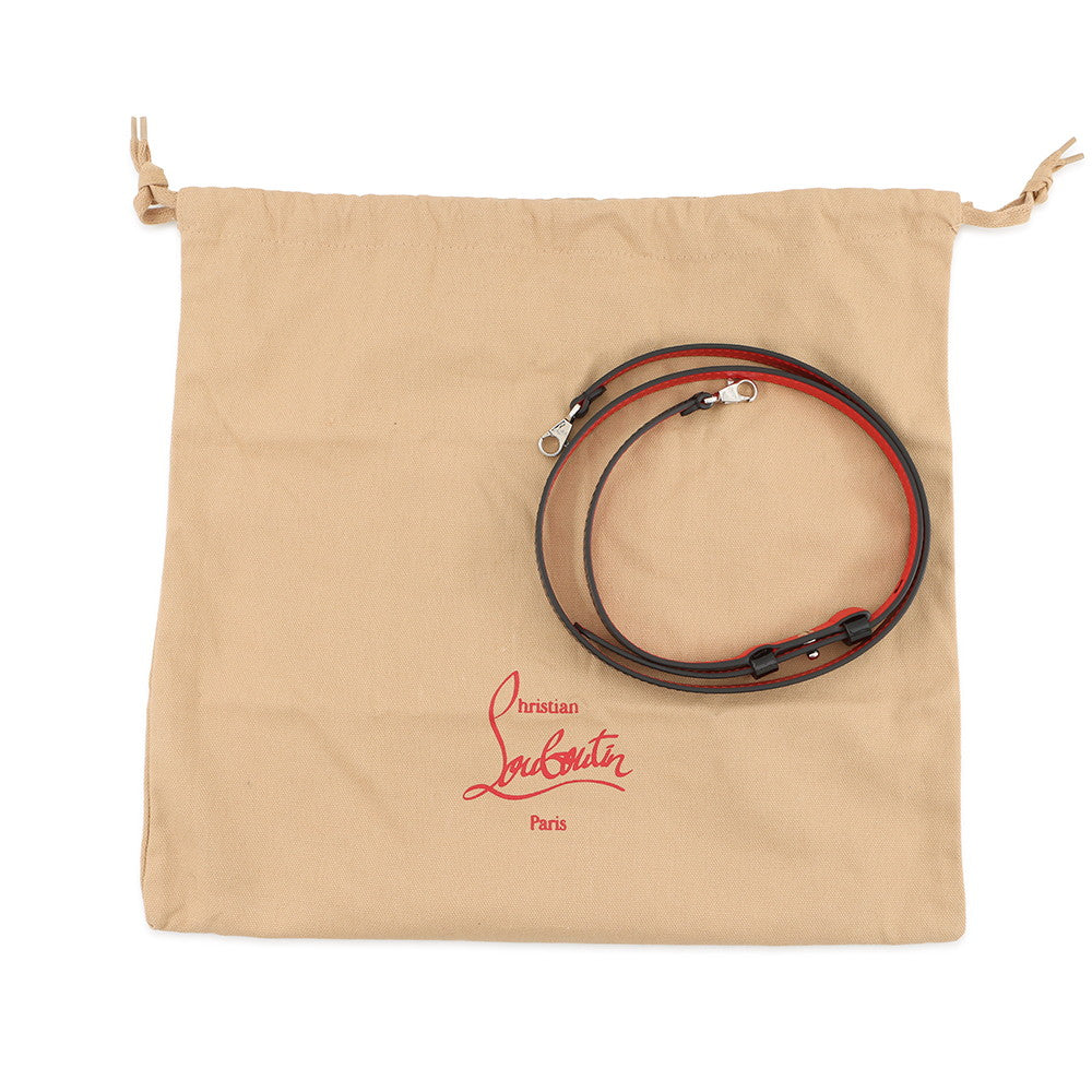 Christian Louboutin Studded Shoulder Bag Black Patent Leather