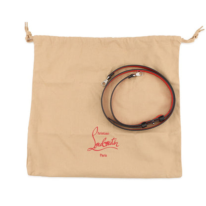 Christian Louboutin Studded Shoulder Bag Black Patent Leather
