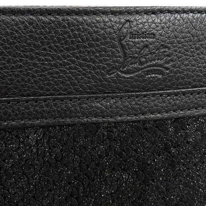 Christian Louboutin Sky Pouch Shoulder Bag Black/Red Sequins Leather