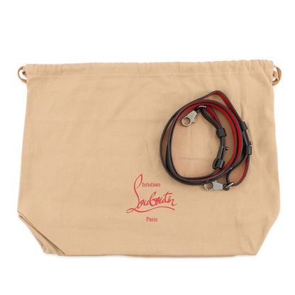 Christian Louboutin Sky Pouch Shoulder Bag Black/Red Sequins Leather
