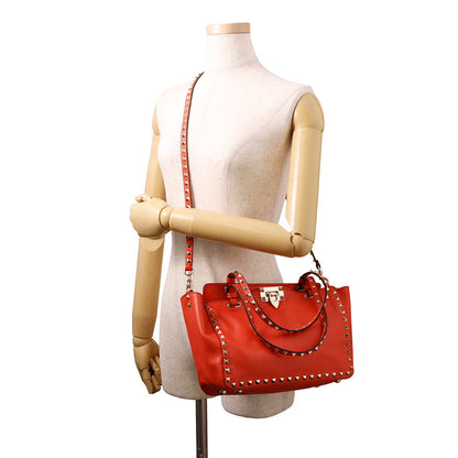 Valentino Garavani Studded 2way Tote Bag Red Leather