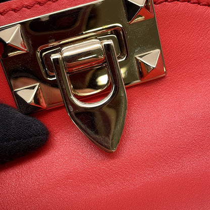 Valentino Garavani Studded 2way Tote Bag Red Leather