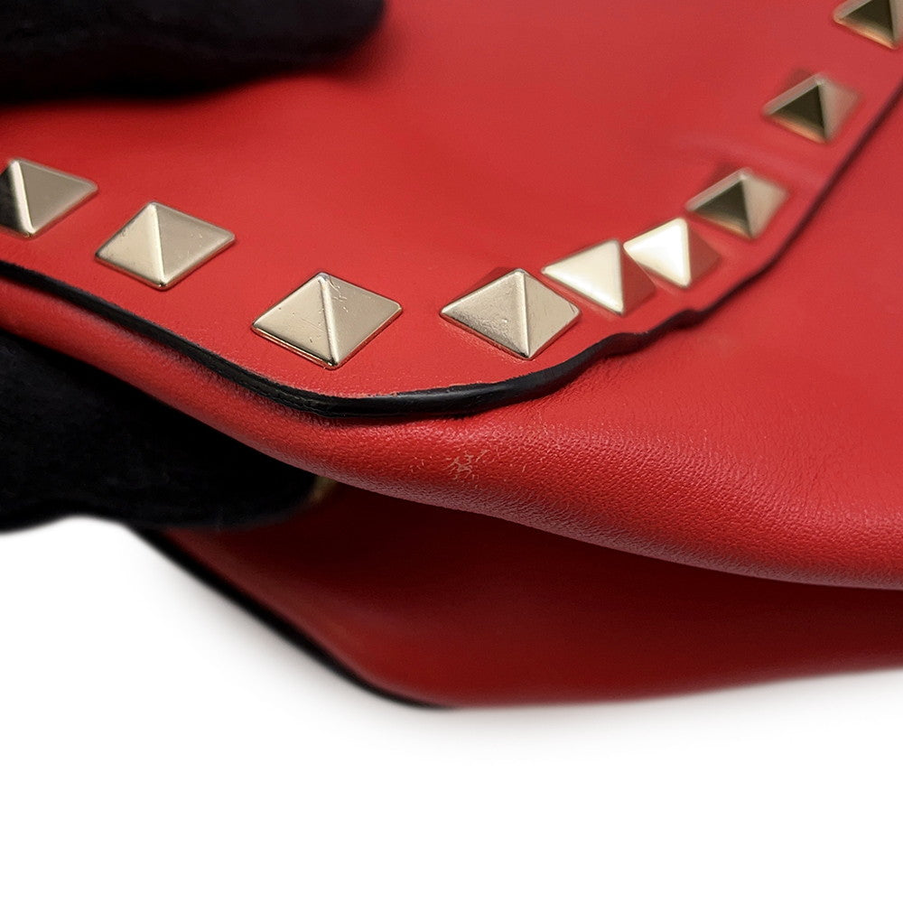 Valentino Garavani Studded 2way Tote Bag Red Leather