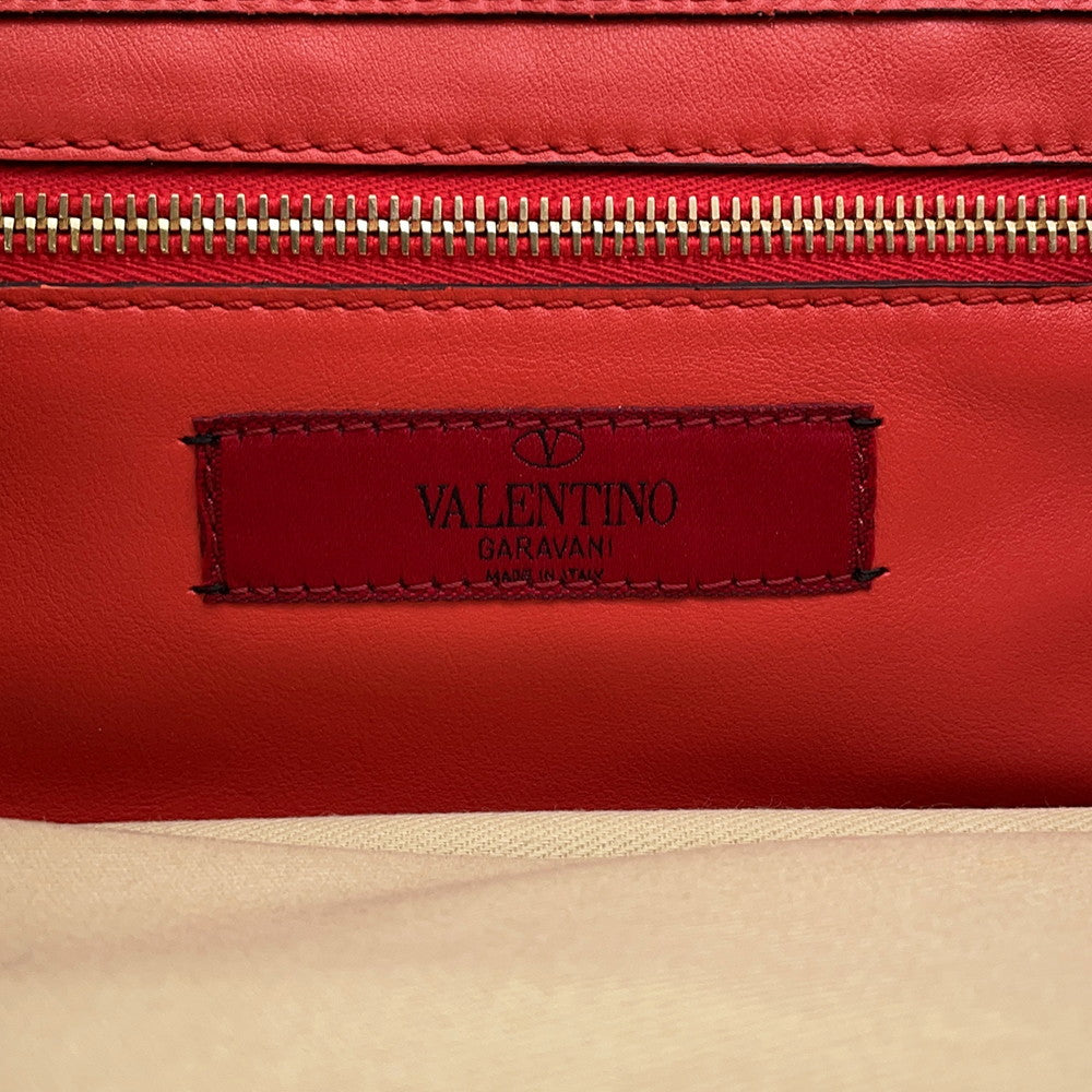 Valentino Garavani Studded 2way Tote Bag Red Leather