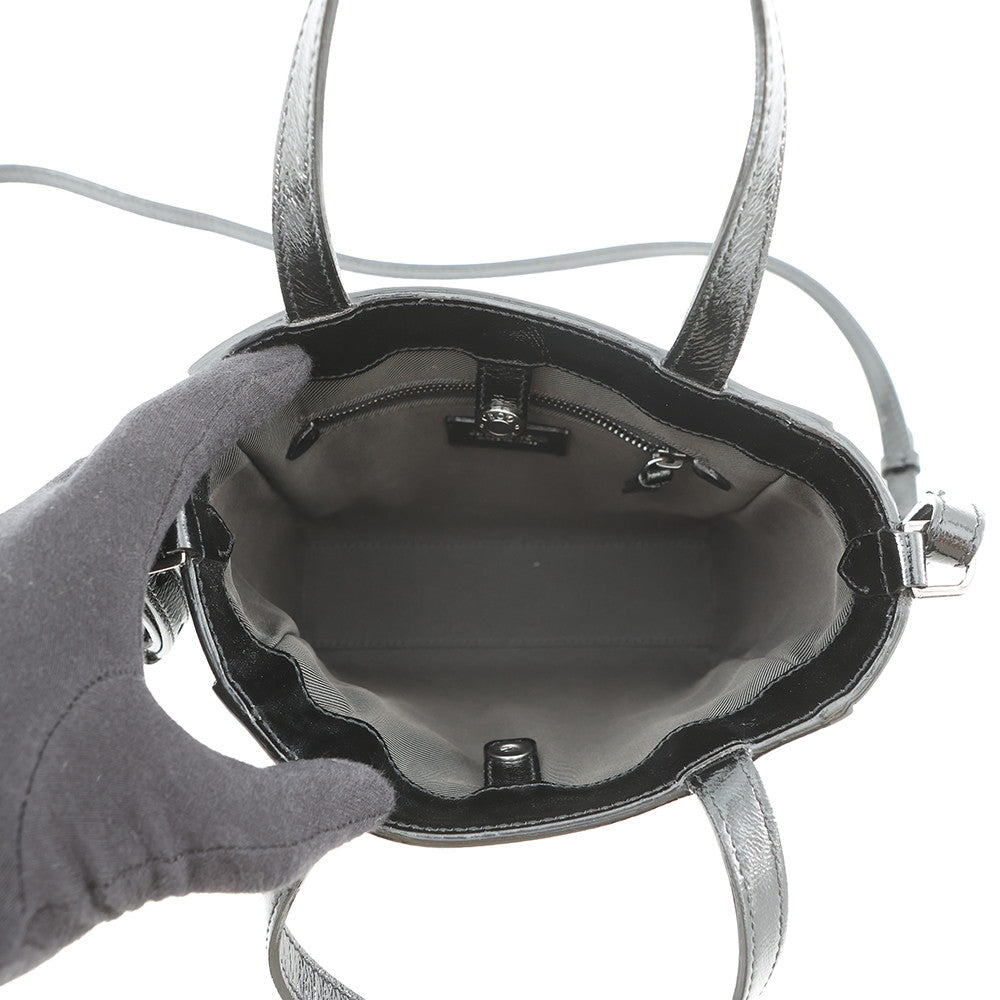 JIMMY CHOO Pegasus 2-way Tote Bag Black Patent Leather Size Mini