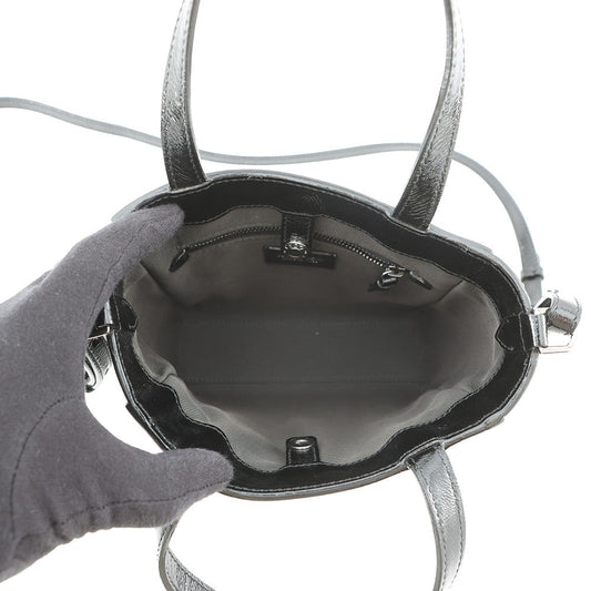 JIMMY CHOO Pegasus 2-way Tote Bag Black Patent Leather Size Mini