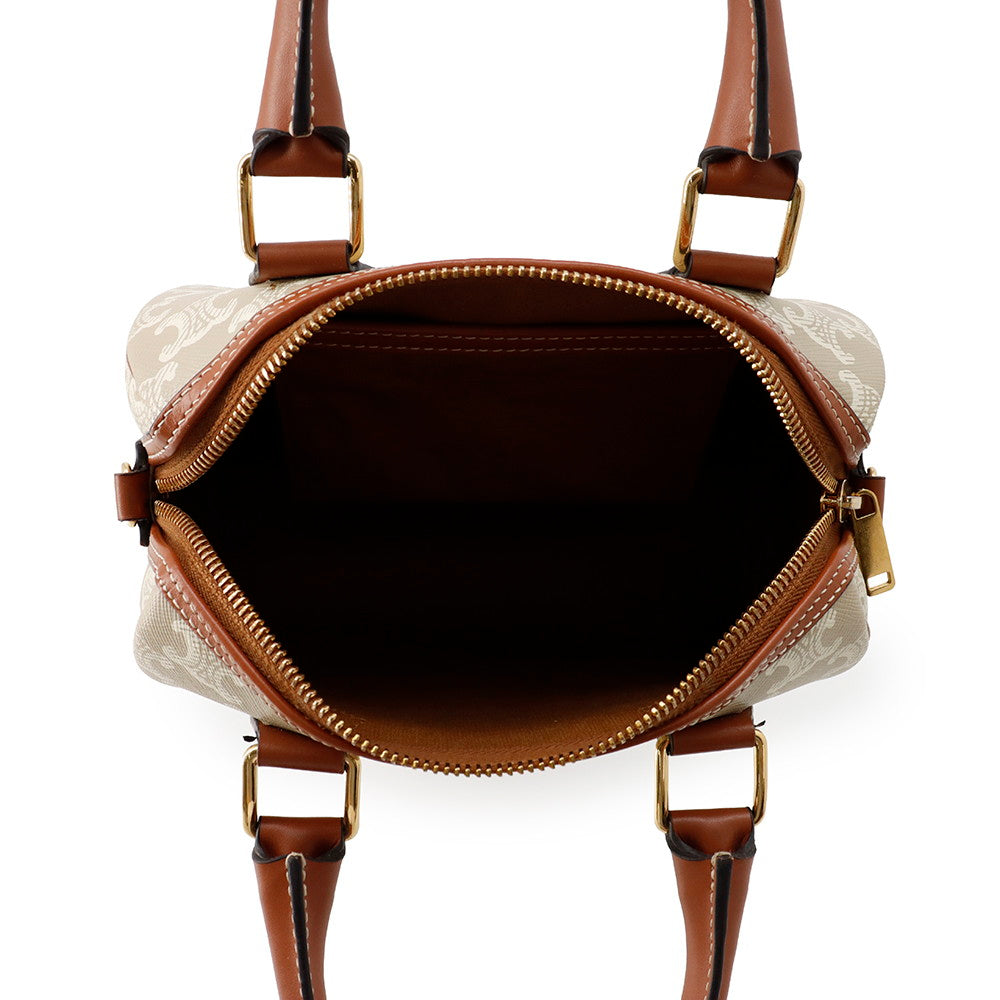 CELINE Triomphe 2-way Boston Bag Brown/Beige197582 PVC Leather