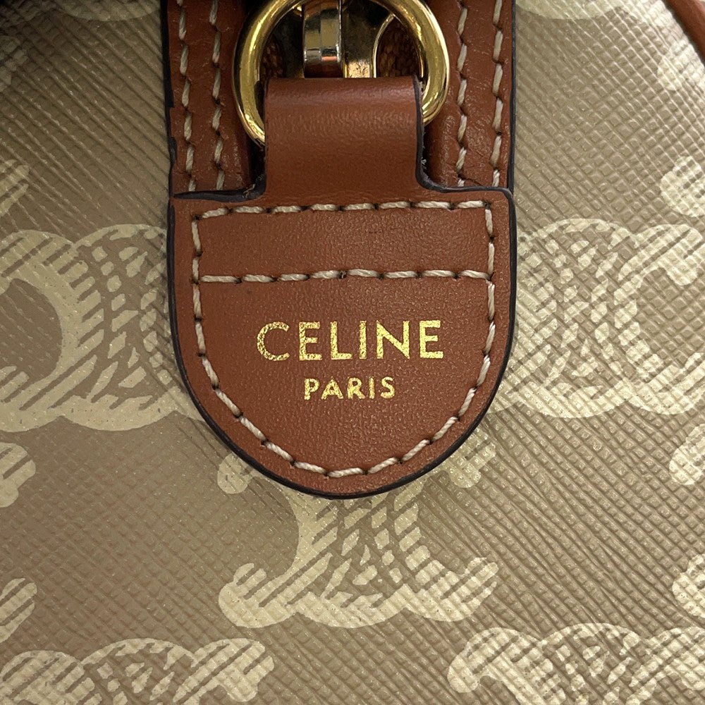 CELINE Triomphe 2-way Boston Bag Brown/Beige197582 PVC Leather