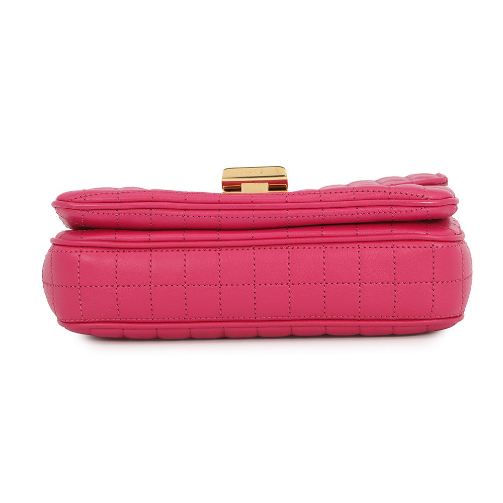 CELINE C Chain Shoulder Bag Pink188403 Leather Size Small