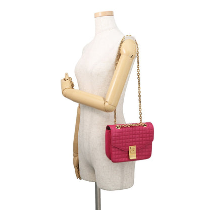 CELINE C Chain Shoulder Bag Pink188403 Leather Size Small