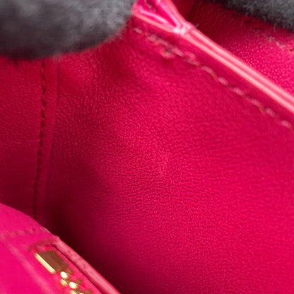 CELINE C Chain Shoulder Bag Pink188403 Leather Size Small