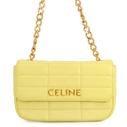 CELINE Mono Chrome Chain Shoulder Bag Yellow111273EPZ Leather