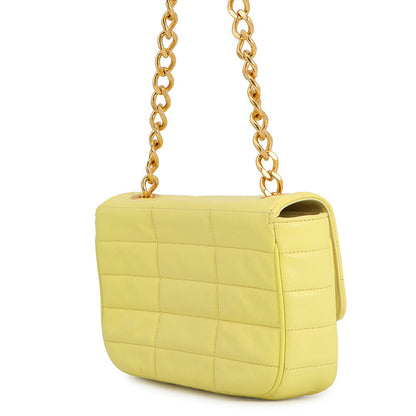 CELINE Mono Chrome Chain Shoulder Bag Yellow111273EPZ Leather