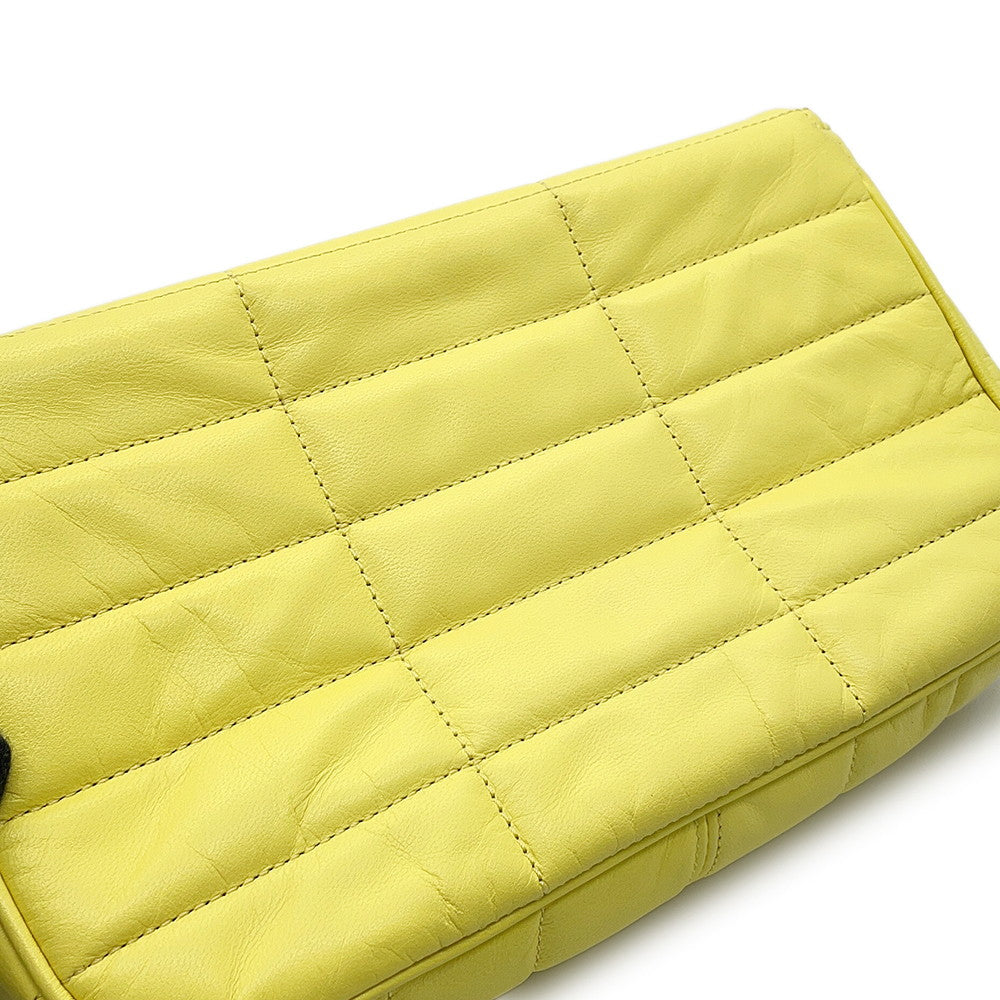 CELINE Mono Chrome Chain Shoulder Bag Yellow111273EPZ Leather