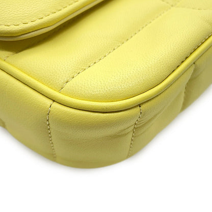 CELINE Mono Chrome Chain Shoulder Bag Yellow111273EPZ Leather