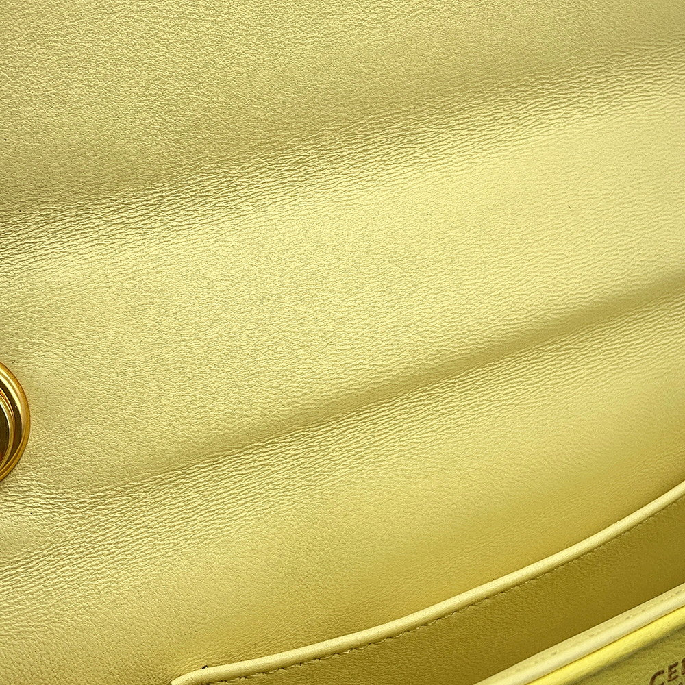 CELINE Mono Chrome Chain Shoulder Bag Yellow111273EPZ Leather