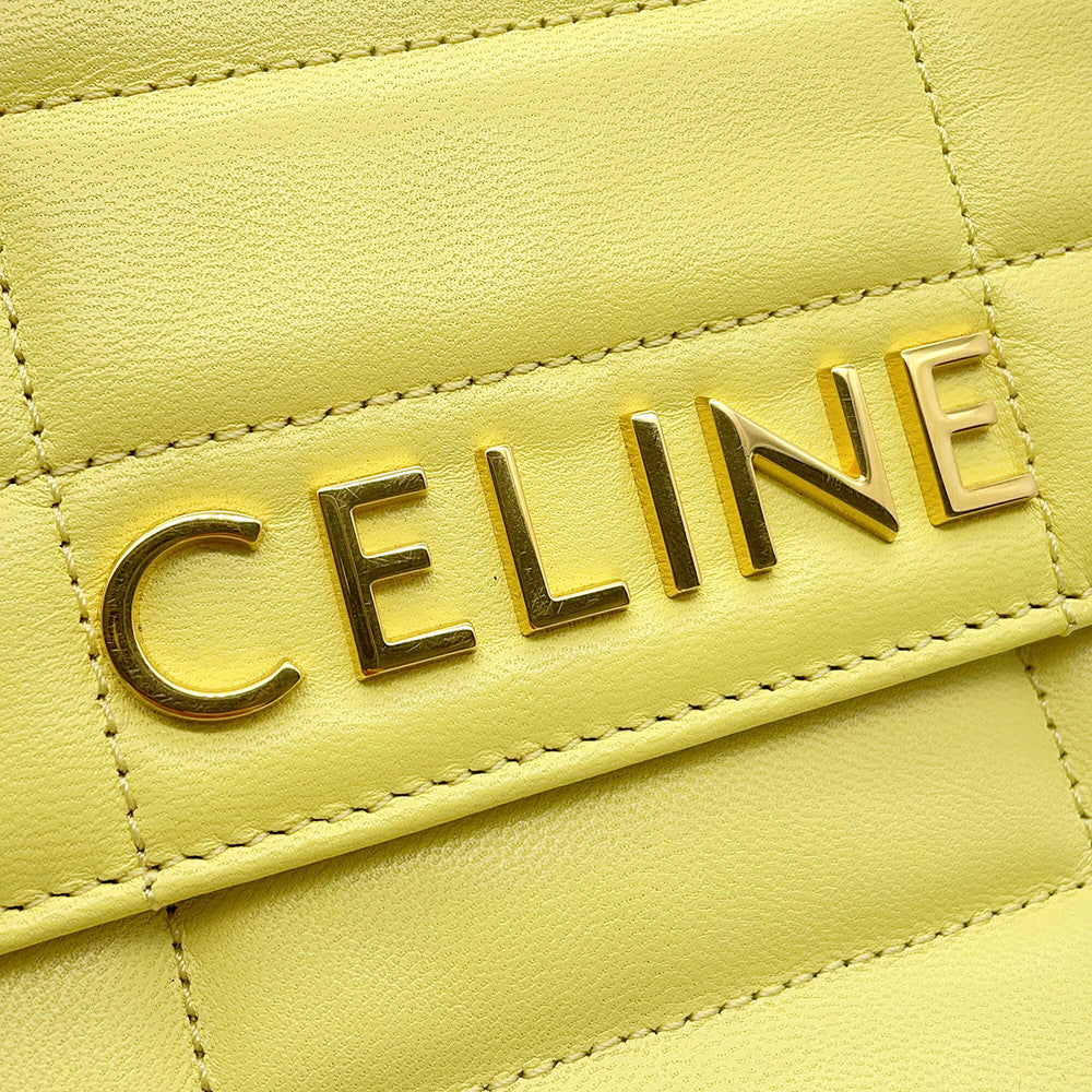 CELINE Mono Chrome Chain Shoulder Bag Yellow111273EPZ Leather