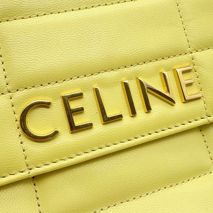 CELINE Mono Chrome Chain Shoulder Bag Yellow111273EPZ Leather