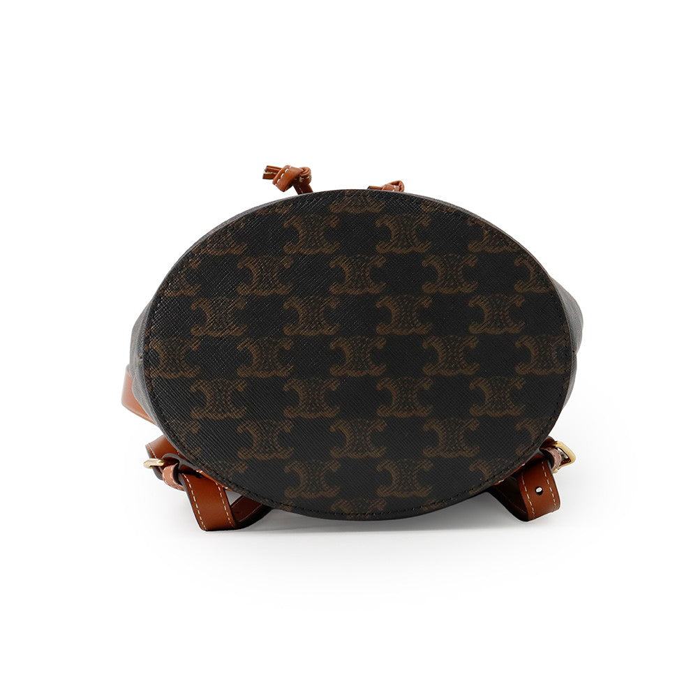 CELINE Triomphe Bonnie Backpack Tan PVC Leather