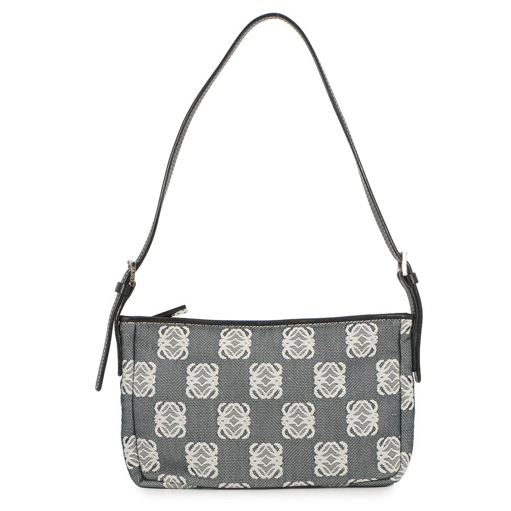 LOEWE Anagram AccessoriesPouch Navy/White Canvas Leather