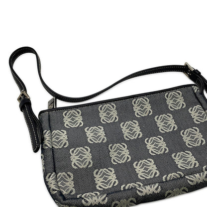 LOEWE Anagram AccessoriesPouch Navy/White Canvas Leather
