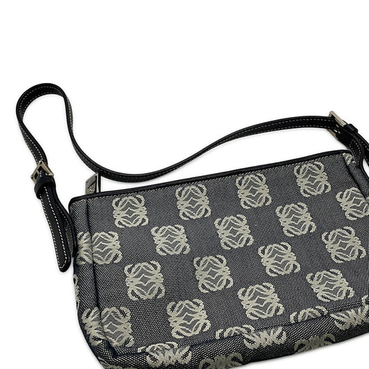 LOEWE Anagram AccessoriesPouch Navy/White Canvas Leather